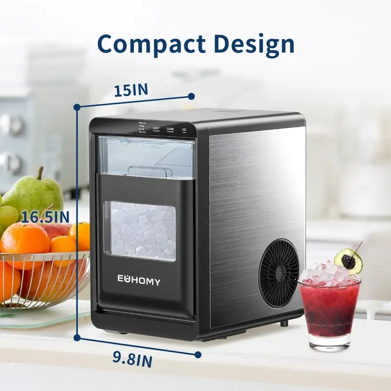 ⚡2025 New Nugget Ice Maker Countertop, 35Lbs/24H&44Lbs/24H Pebble Ice Maker Machine, Self-Cleaning Pellet Ice Machine with Ice Scoop&basket, Sonic Countertop Ice Machine for Home/Kitchen/Office(Black)