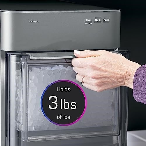 Ice Maker with 1 Gallon Tank, Stainless Steel