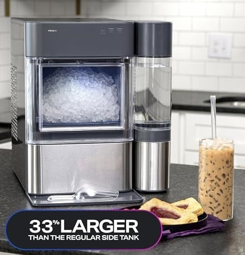 Ice Maker with 1 Gallon Tank, Stainless Steel